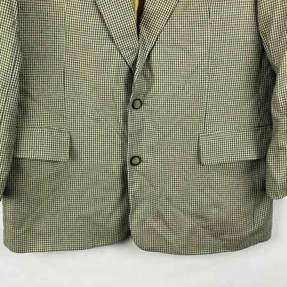 Stones Classics Blazer Jacket Size 42 Beige Green Houndstooth 2 Button Single Br - Picture 4 of 9